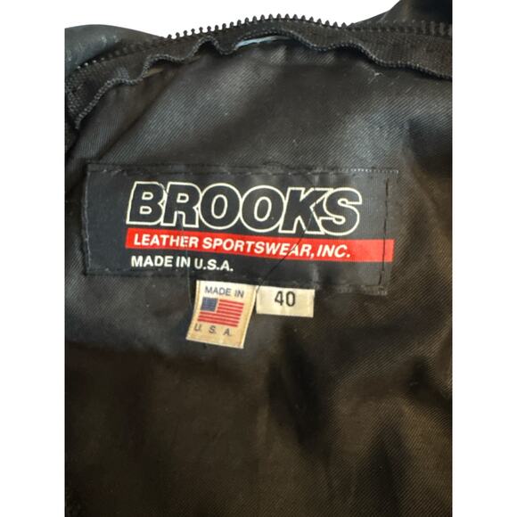 Vintage Brooks Leather Fringe Moto Jacket w/ Removable Liner Size 40 - Picture 10 of 12